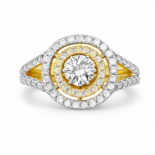 Sculpted Spark Round Diamond Ring