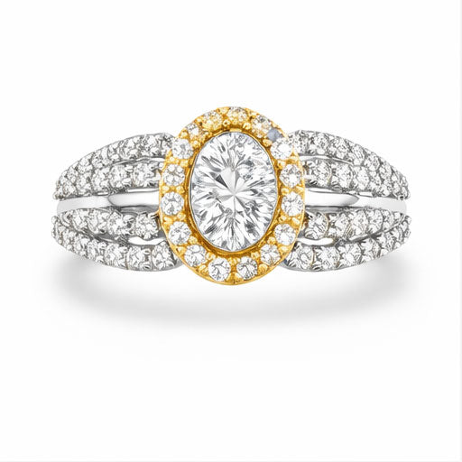 Best Classic Halo Twist Diamond Ring in Meerut | Savya Jewels