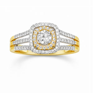 Best Cushion Frame Double Halo Diamond Ring in Meerut | Savya Jewels
