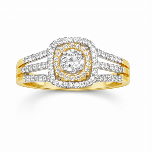 Best Cushion Frame Double Halo Diamond Ring in Meerut | Savya Jewels