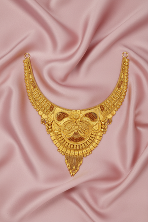 Rajwadi Peacock Necklace on Pink Satin