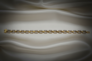 Rectangle Bar Link Bracelet on Satin