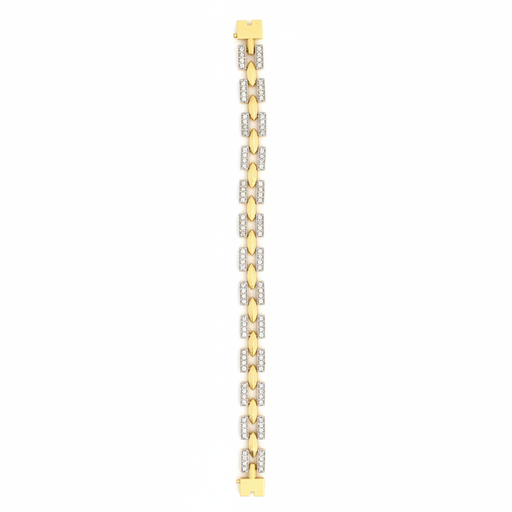 Rectangle Bar Link Bracelet - Pure White Background