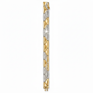 Retouched Dual-tone Diamond Wave Bracelet