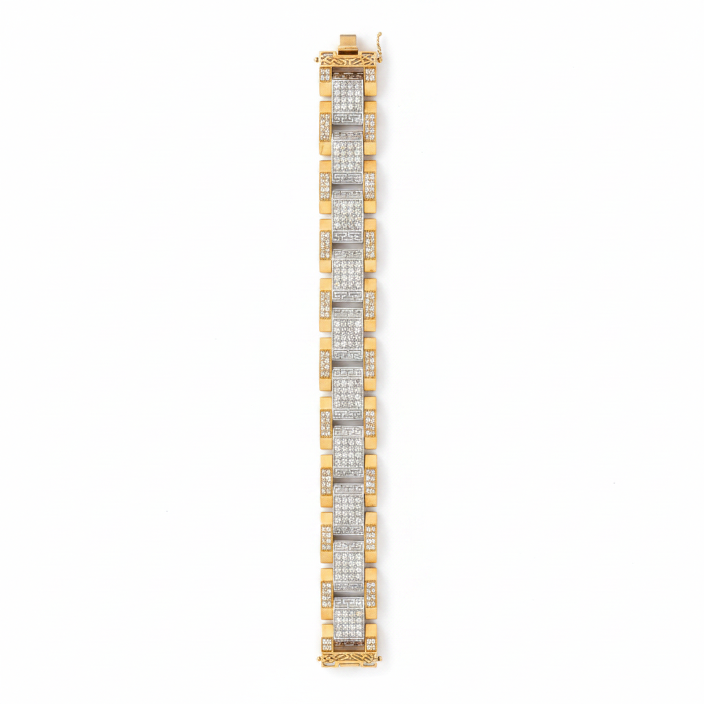 Retouched Greek Key Diamond Bracelet