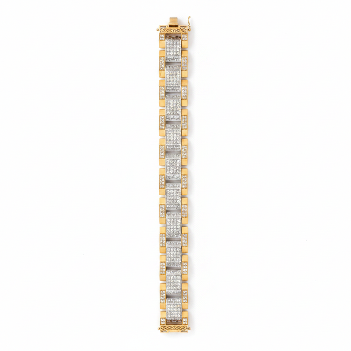 Retouched Greek Key Diamond Bracelet
