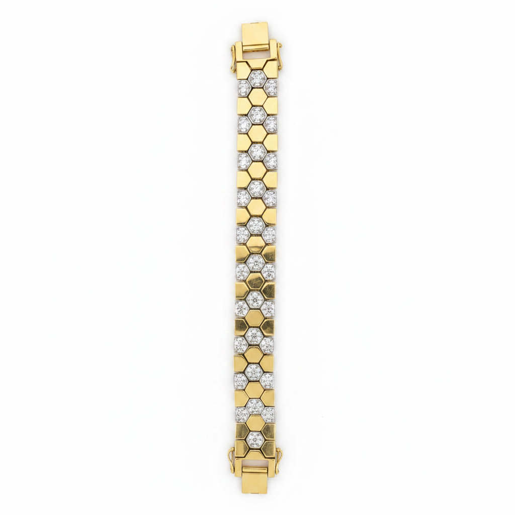 Retouched Honeycomb Diamond Bracelet