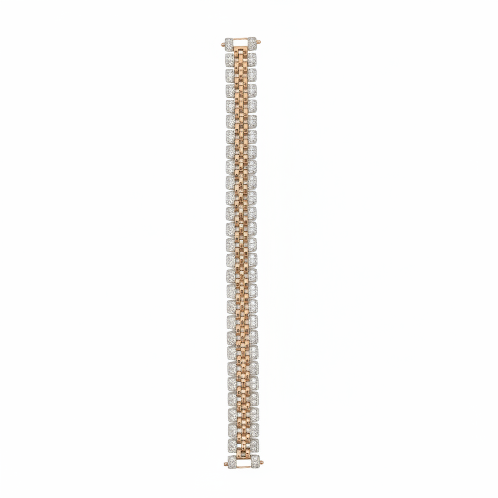 Retouched Panther-Link Diamond Bracelet