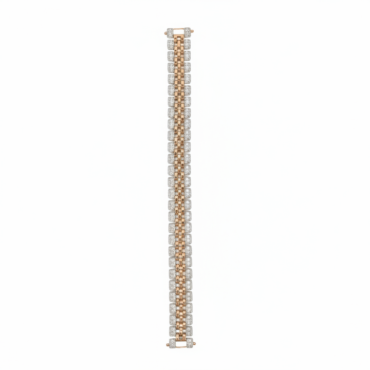 Retouched Panther-Link Diamond Bracelet