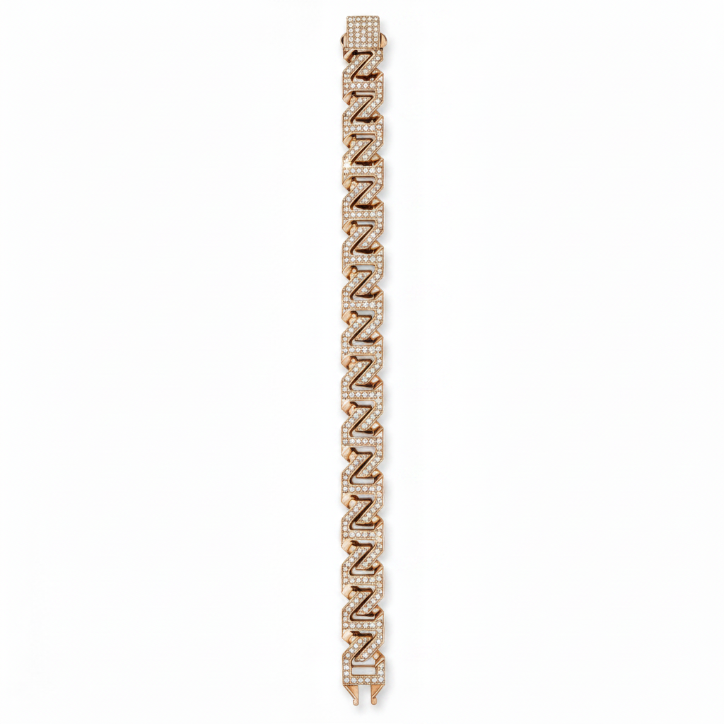 Retouched Rose Gold Z-Link Bracelet