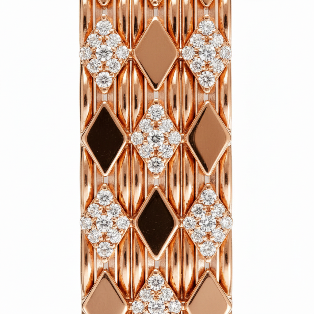Rose Gold Mesh Bracelet Closeup