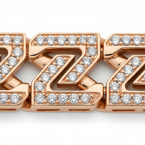 Rose Gold Z-Link Bracelet Closeup