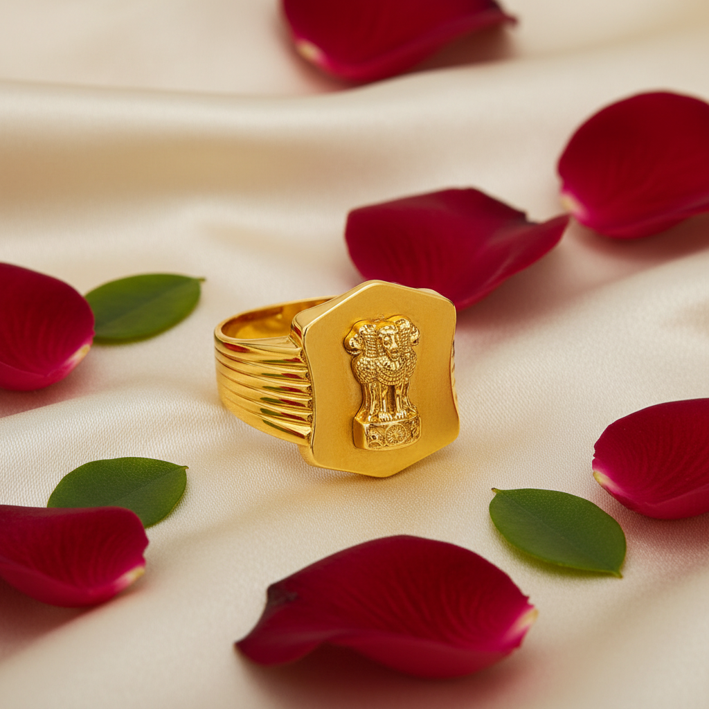 Satin & Rose - Ashoka Stambh Gold Ring