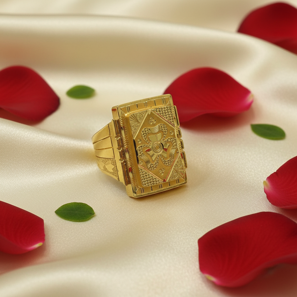 Satin & Rose - Gents Gold Om Ring