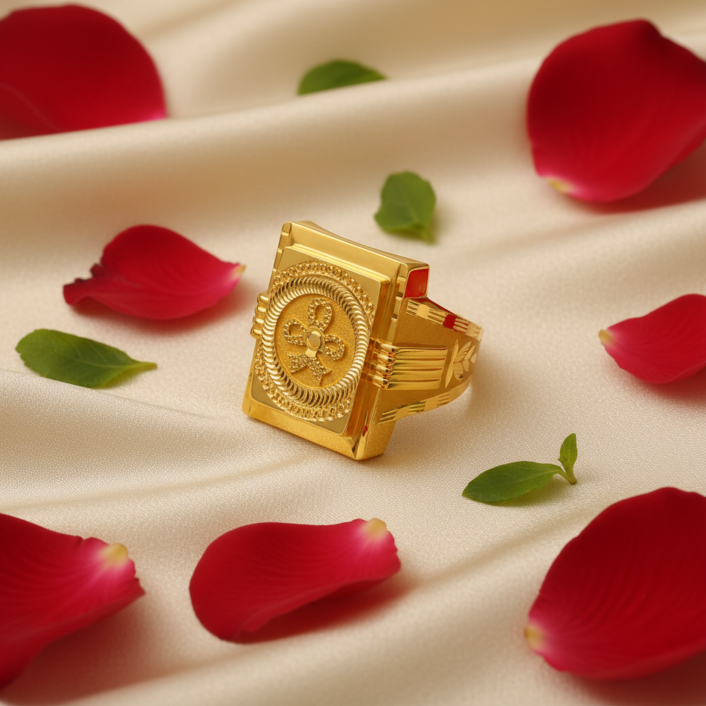 Satin & Rose - Gents Medallion Square Ring
