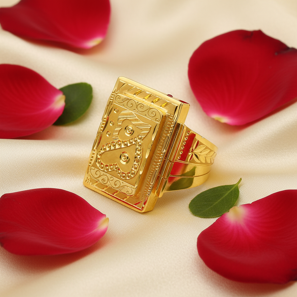 Satin & Rose - Gents Trishul Gold Ring