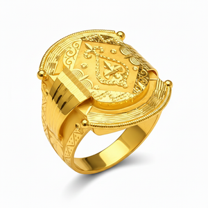 White Background - Gents Arch Shield Ring